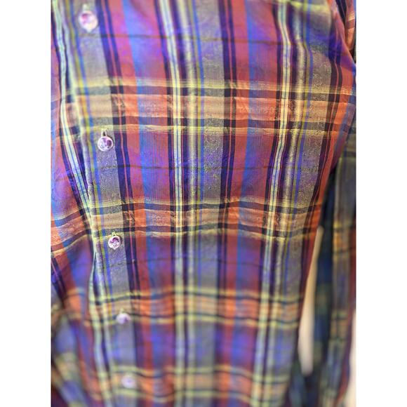 ROBERT GRAHAM Classic Fit Long Sleeve Plaid Paisley Button Up Flip Cuff Shirt - Picture 7 of 11